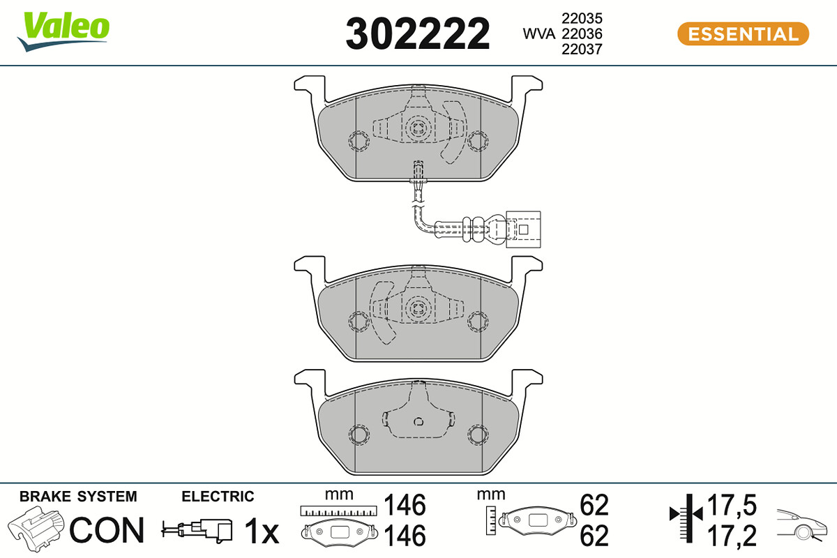 BRAKE PADS FIRST AUDI A3 10.13 05.15